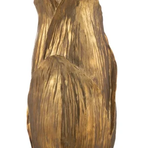 J-Line vaas Nabu Bloemblad - polyresin - goud - large - 60.5 cm hoog