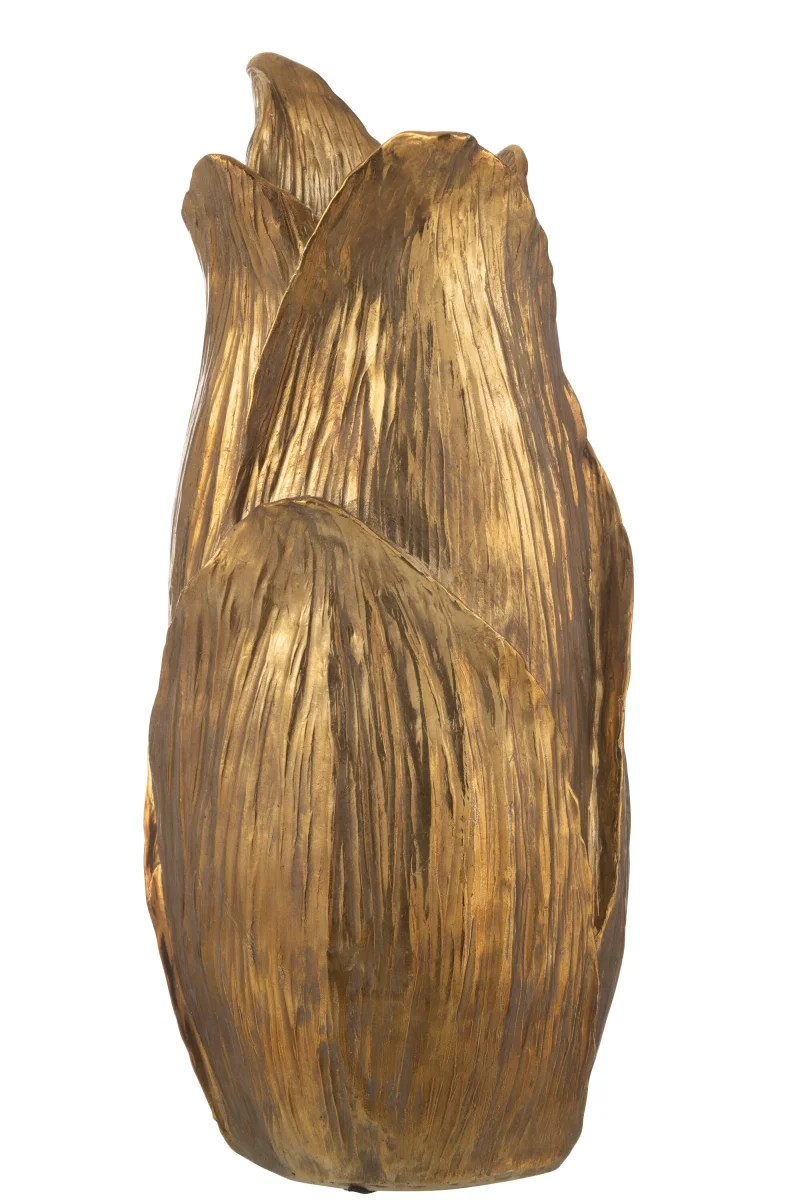 J-Line vaas Nabu Bloemblad - polyresin - goud - large - 60.5 cm hoog