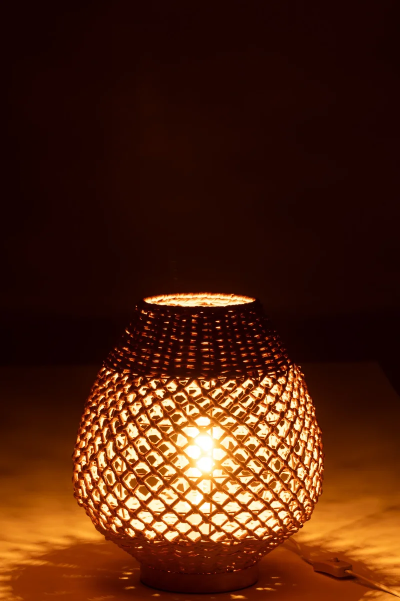 J-Line lamp Getwist - metaal - donkerbeige/naturel - small - Afbeelding 3