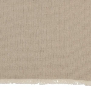 J-Line plaid Franjes Mousseline - katoen - donkerbeige - 130 x 180 cm