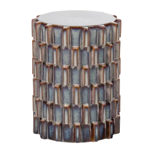 WOOOD decoratieve bijzettafel Ø 35 cm Axu - Keramiek - Grijsblauw - 45x35x35
