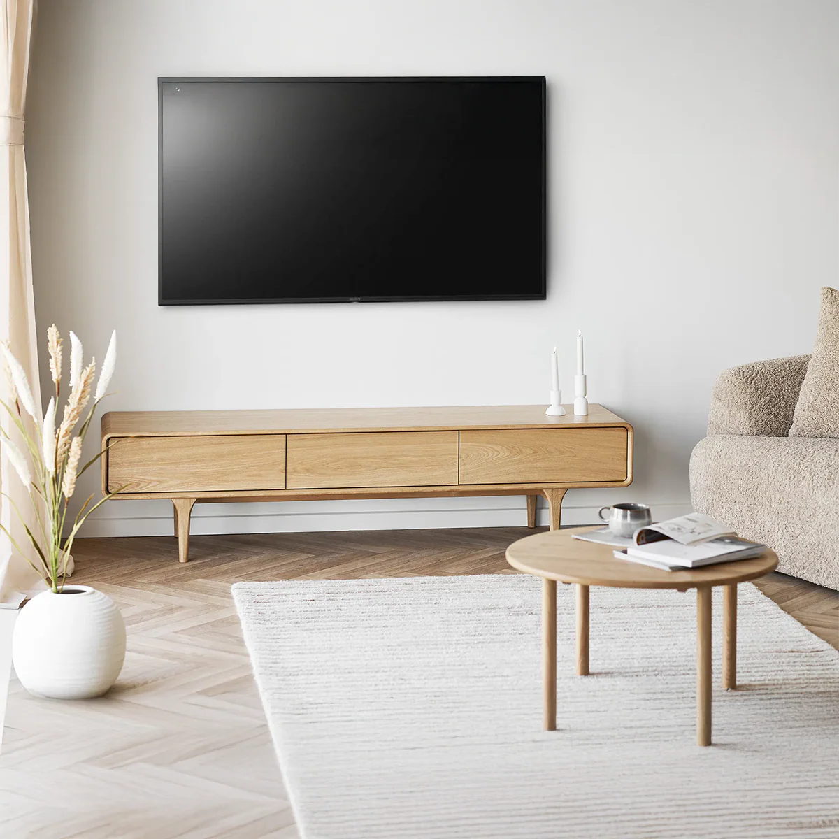 Artichok Mels Tv Meubel Naturel - 180 x 45 cm - Afbeelding 3