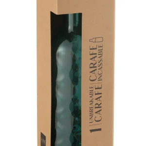 J-Line decoratie Fles Gehamerd - kunststof - blauw - giftbox
