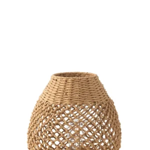 J-Line lamp Getwist - metaal - donkerbeige/naturel - small
