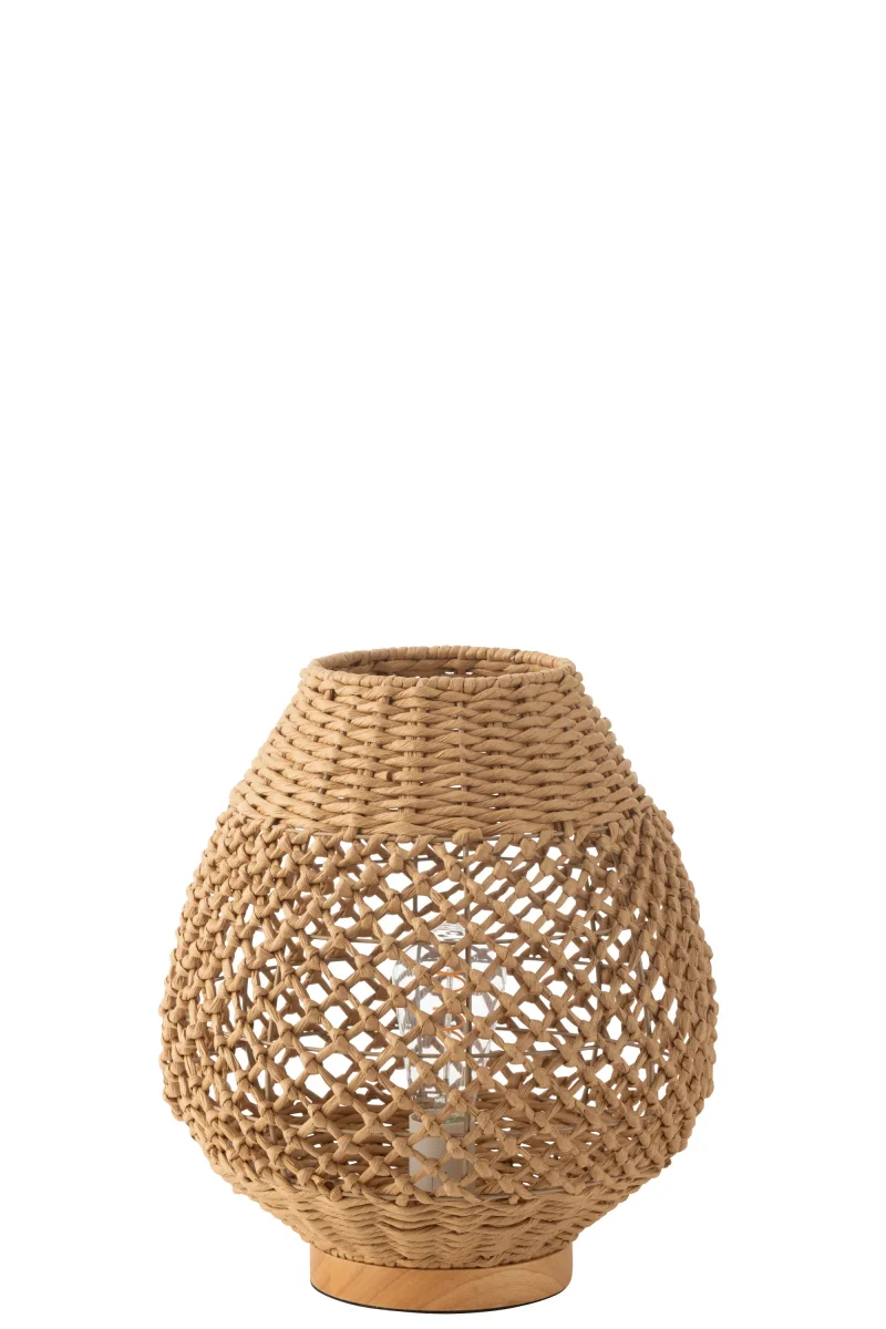J-Line lamp Getwist - metaal - donkerbeige/naturel - small - Afbeelding 2