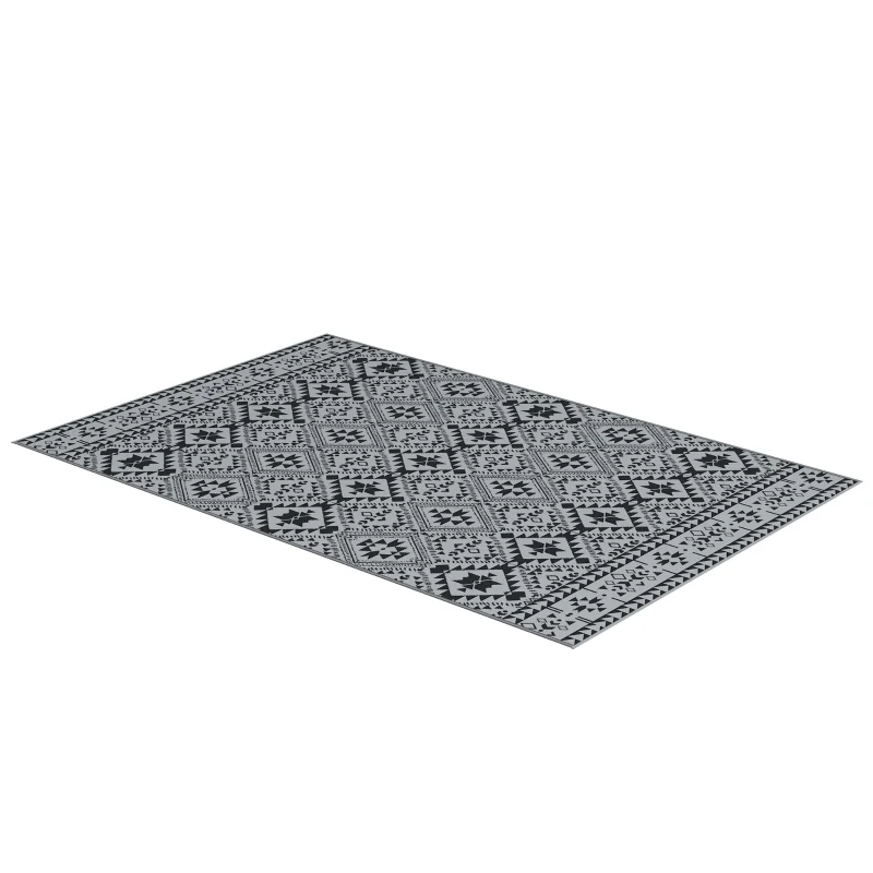 Nancy's Burtao Buitenkleed - Tuinkleed - Tuintapijt - Buitentapijt - Zwart / Grijs - 182 x 274 cm - Afbeelding 5