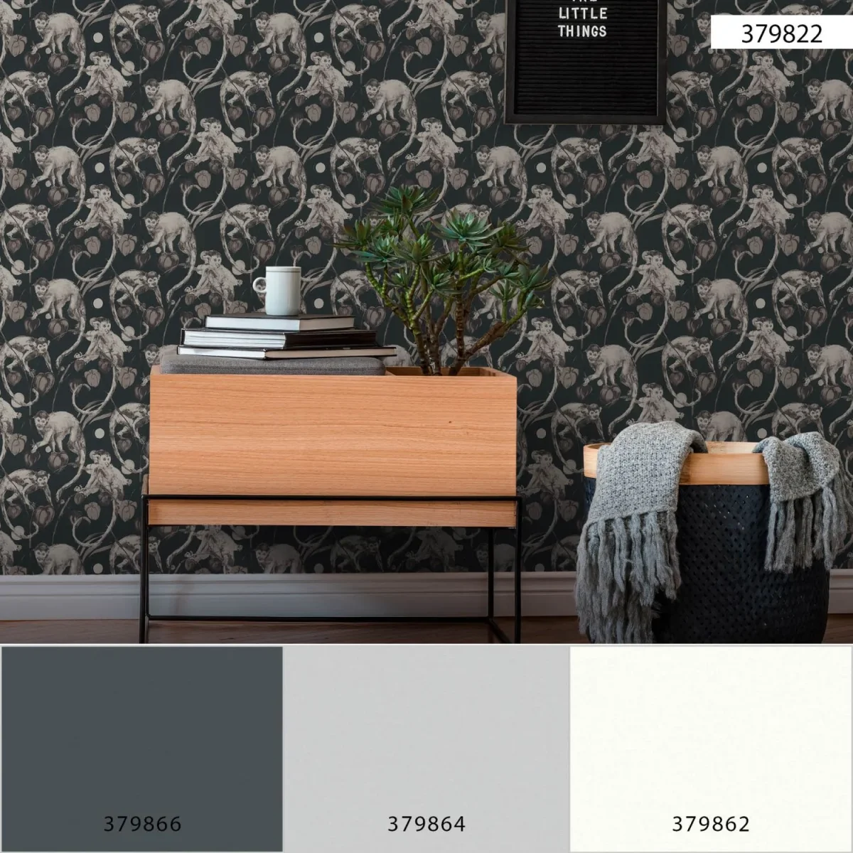 Livingwalls behang jungle-motief zwart en grijs - 53 cm x 10.05 m - AS-379822 - Afbeelding 6