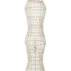 J-Line vloerlamp Getwist - rotan/metaal - wit