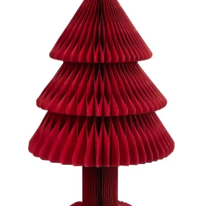 J-Line decoratie Kerstboom Vouwbaar - papier - kerstrood - large