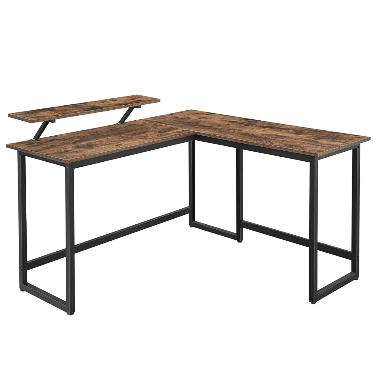 Nancy's Henderson Hoekbureau - Bureau - Computertafel - Bruin / Zwart - ± 140 x 130 x 90 cm - Afbeelding 8