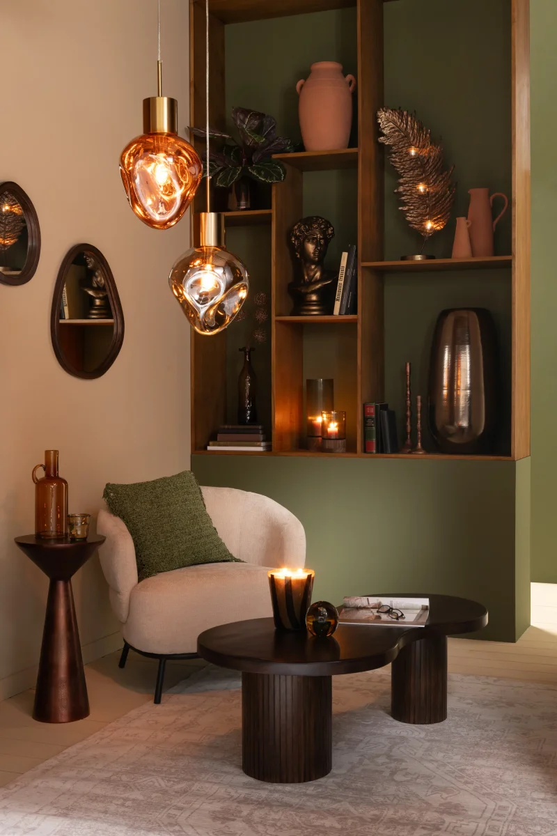 J-Line hanglamp - metaal/glas - goud/grijs - Afbeelding 4