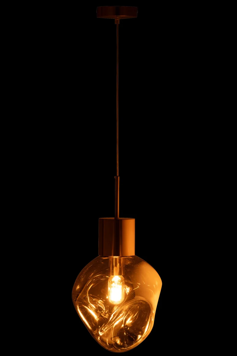 J-Line hanglamp - metaal/glas - goud/grijs - Afbeelding 3